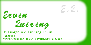 ervin quiring business card